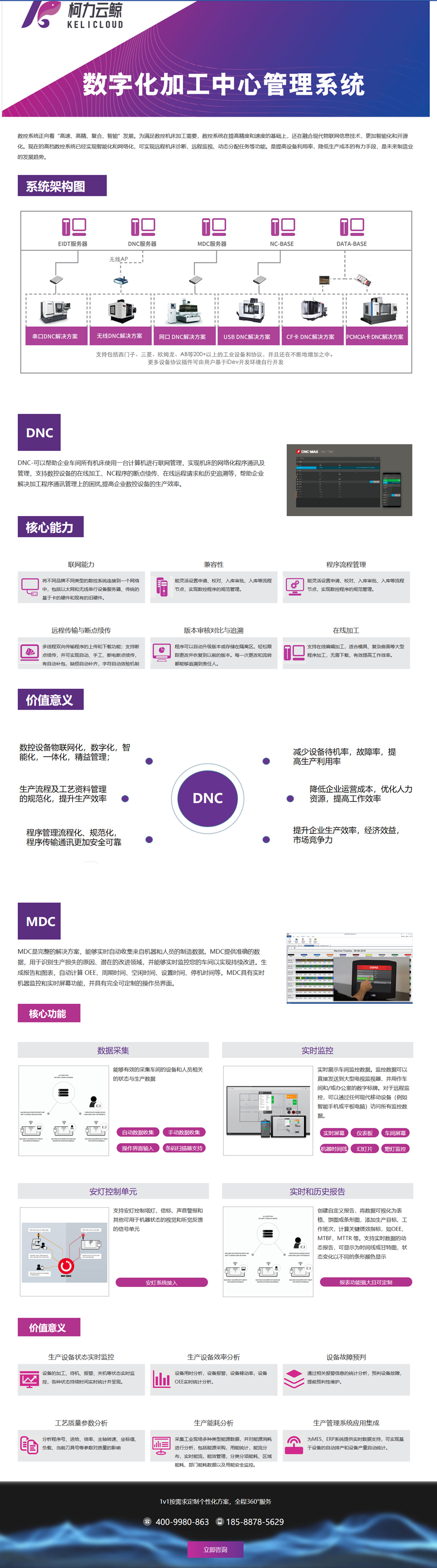 柯力云鲸数字化加工中心管理系统